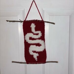 Red and White Snake Wall Hanging